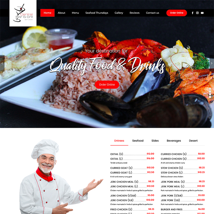 central-bar-and-grill-website